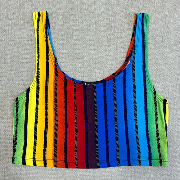 Rainbow Striped Crop Top - Picture 1 of 4